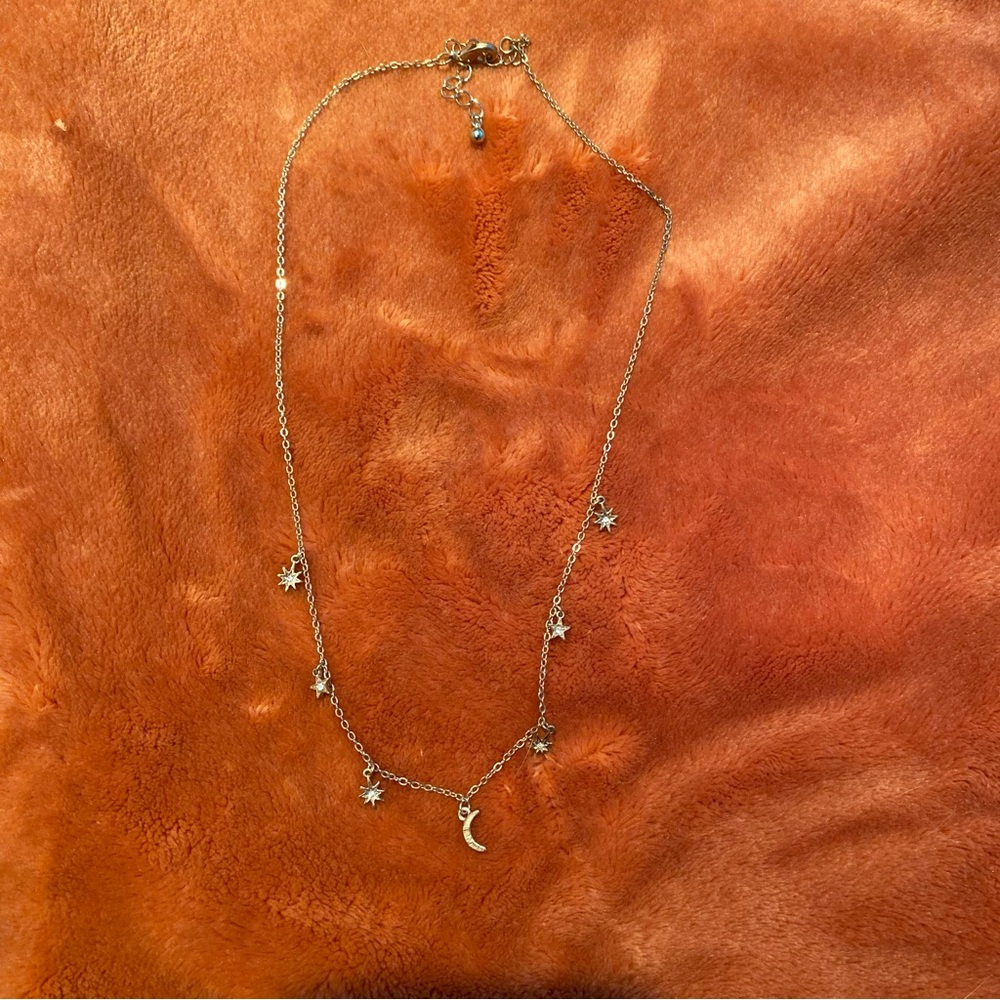 NEW Gold Star and Moon Charm Necklace